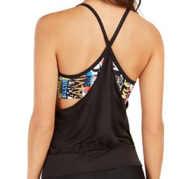 Calvin Klein Logo Layered-Look Tankini Top - Picture 2 of 2